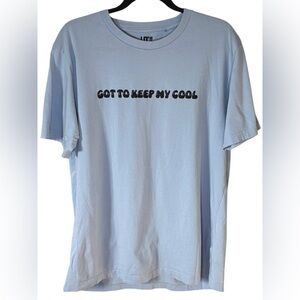 Uniqlo UT Disney Keep My Cool Mickey Graphic Tee Light Blue Size L
